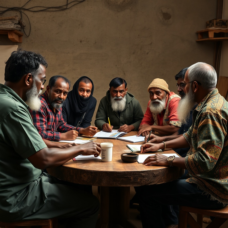 Artisans réunis pour discuter des politiques locales et de leur impact.